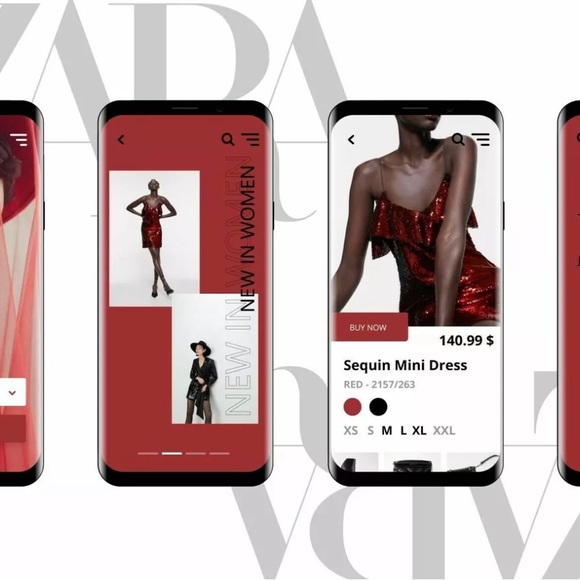 Zara Red Sequin Strappy Mini Ruffle Cocktail Dress Size M (NWOT) - Picture 3 of 10